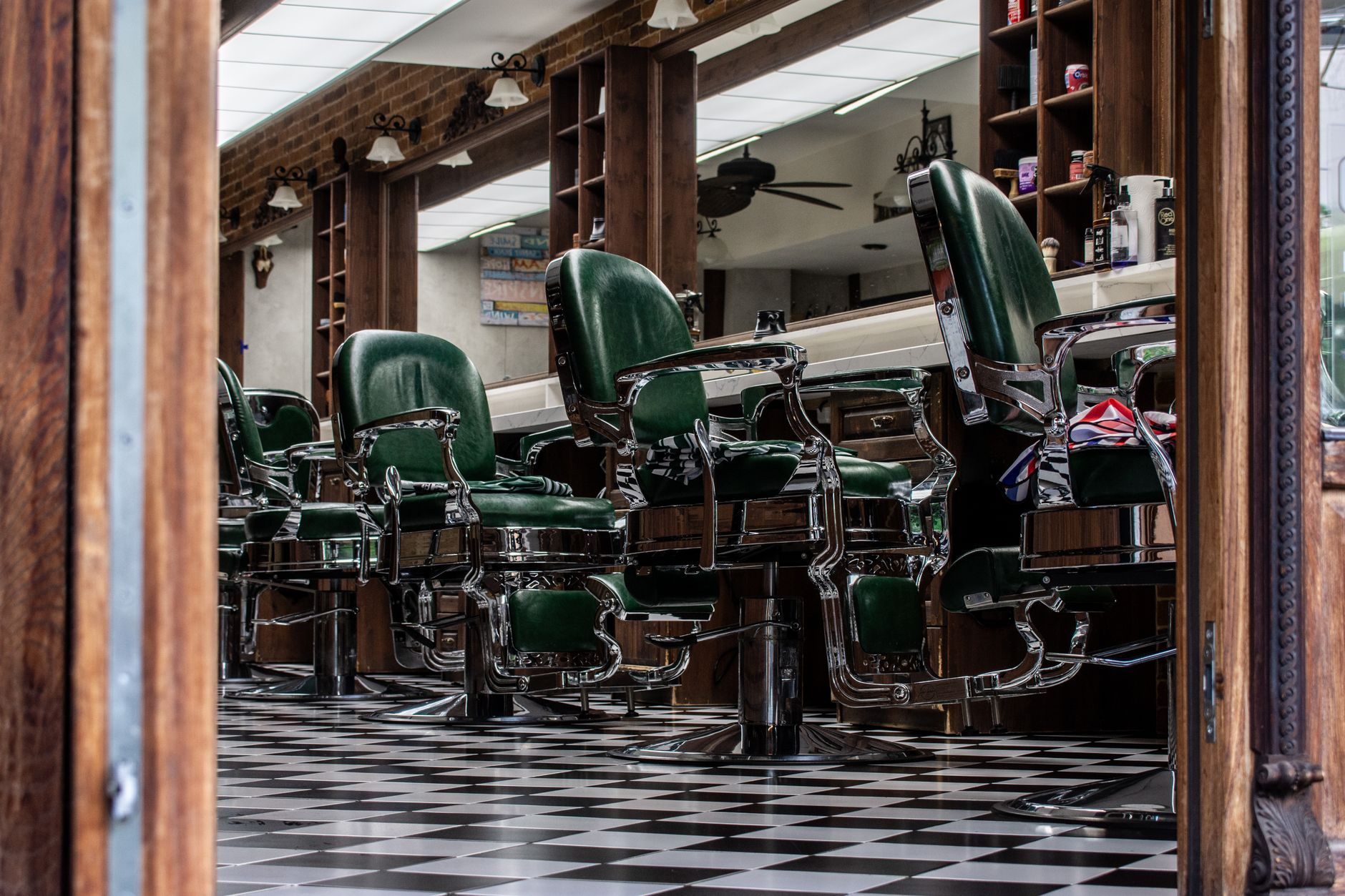 The inside of a barber shop