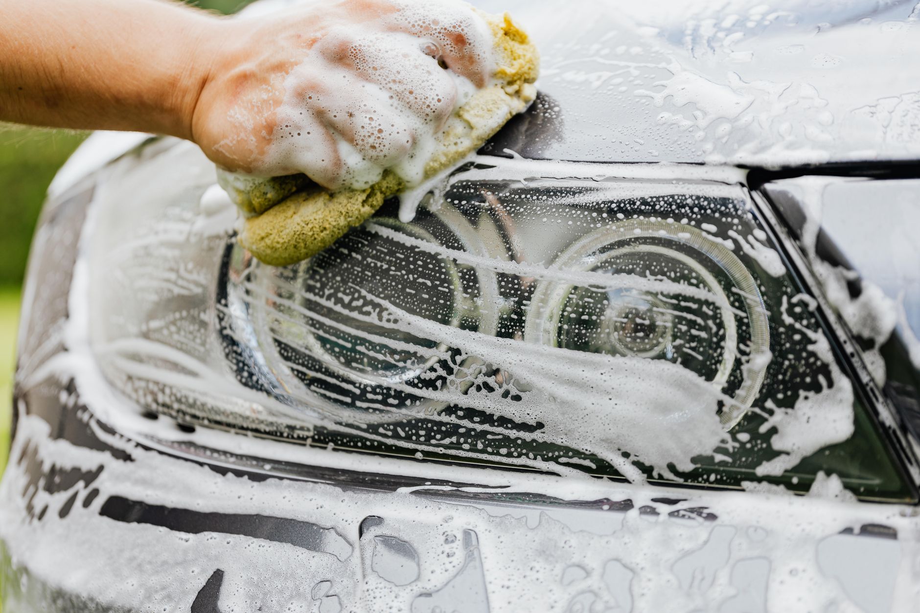 A car being detailed