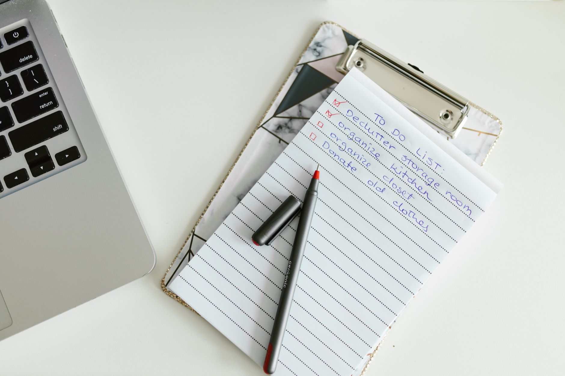 A checklist on a clipboard